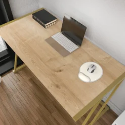 Skånska Möbelhuset Adelaide Skrivbord 114 X 60 Cm - Guld/ek -Stolar affär f4abb46332975c9f81ac0986ff73a271bf