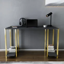 Skånska Möbelhuset Academy Skrivbord 125,2 X 60 Cm - Guld/antracit -Stolar affär f590c31838d6d0d994a69214d45ee83c59