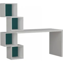 Skånska Möbelhuset Balance Skrivbord 157,5x60 Cm - Vit/turkos -Stolar affär f591c1529f913b112e551dada619e19698