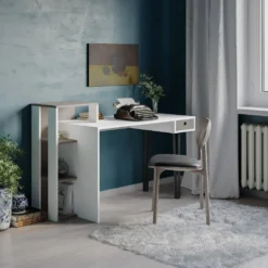 Skånska Möbelhuset Loyd Skrivbord 141x92 Cm - Vit/ljus Mocka