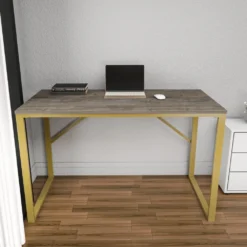 Skånska Möbelhuset Layton Skrivbord 120 X 60 Cm - Guld/mörkgrå -Stolar affär fde1470289f10a3bf47f1be7b748e4239c